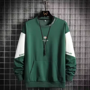 VECTOR New Spring and Fall Round Neck Loose Long Sleeve T-shirt on Clothes Pocket for Men Round Neck Sweatshirts